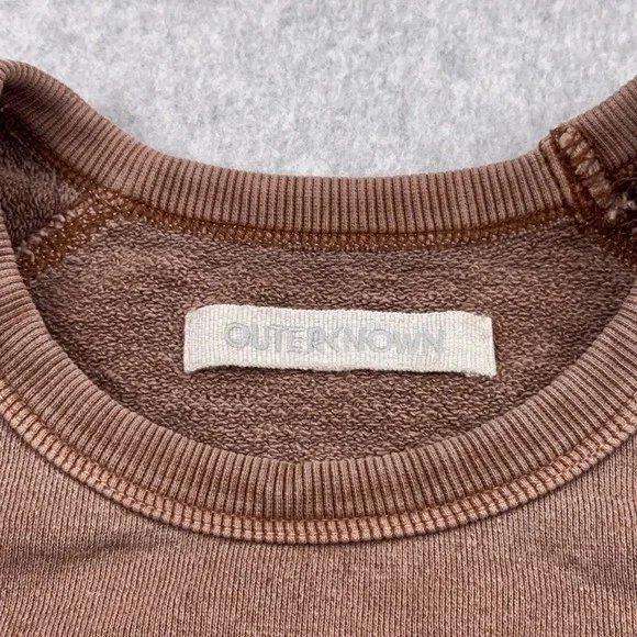Outerknown Sur Sweatshirt Mens Large Brown Patina Hemp Blend Crewneck Raglan - Picture 2 of 9